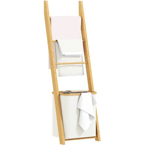 HOMCOM kopalni&scaron;ki regal bambus, poliester 43D x 35&Scaron; x 133V cm krem, (5000242548) Cene