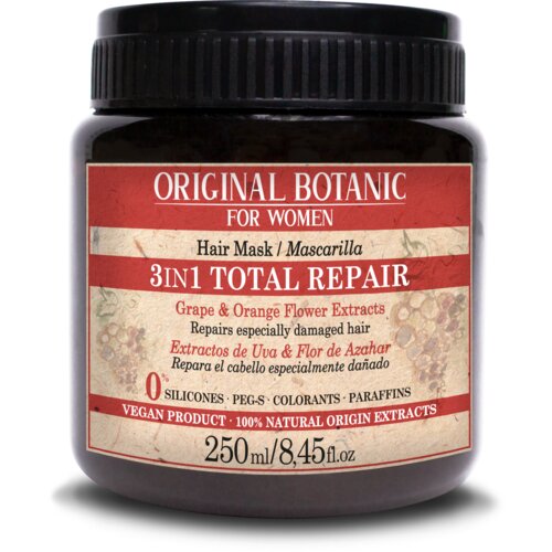 ORIGINAL BOTANIC Maska za oporavak kose Total repair 3u1, 250 ml Slike