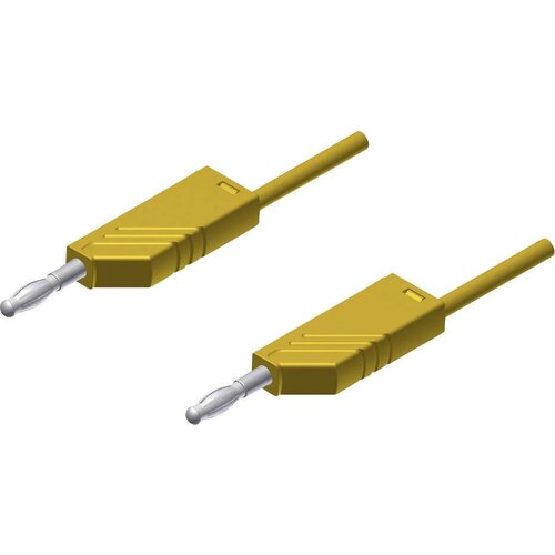 SKS Hirschmann 4mm PVC-test lead\, on both sides stackable plugs\, 2\,5mm&amp;sup2;\, 200 cm Merilni kabel 2m rumena\, MLN 200/2\,5 934066103, (20423240) Slike