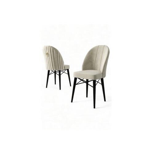 Hanah home set 6 stolica ritim cream black Slike