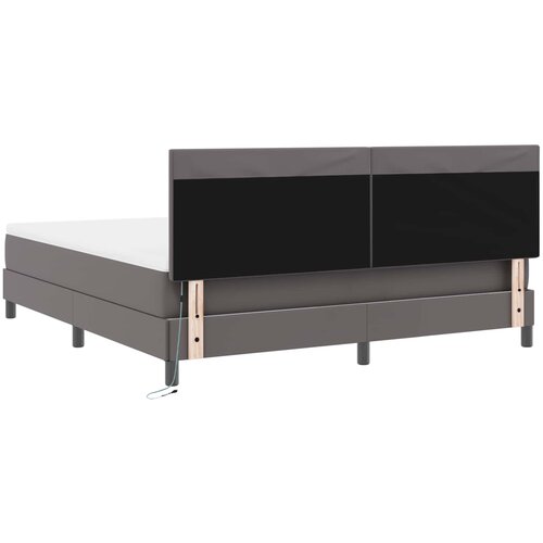  Krevet s opruga kutije Siva 180 x 200 cm Umjetna koža Slike