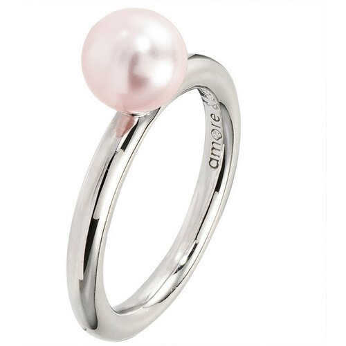 Amore Baci srebrni prsten sa Roze biserom 54 mm Slike