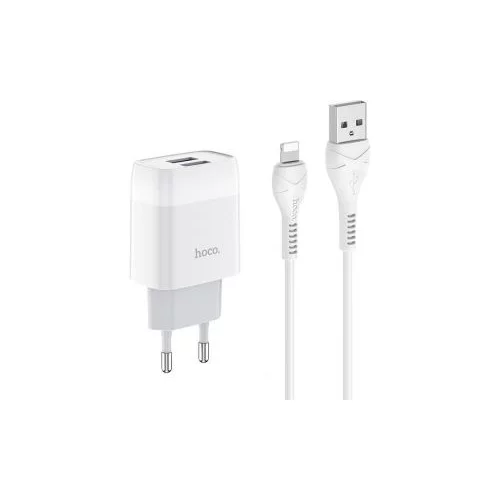 hoco. hišni polnilec C73 2,4A 2x USB vtič s polnilnim kablom Lightning (iPhone 12)