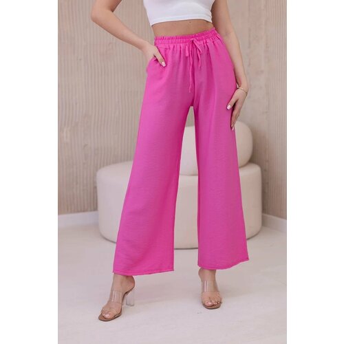 Kesi Pink viscose wide trousers Slike