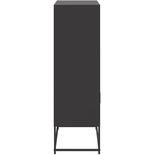  Visoka komoda crna 68,5 x 38,5 x 123,5 cm čelična Slike