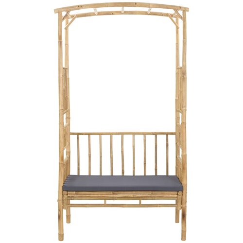  Vrtni luk s klupom Tamnosiva 115 x 50 x 205 cm Bambus Slike