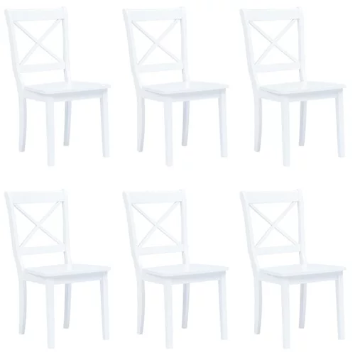  Jedilni stoli 6 kosov beli trdni kavčukovec