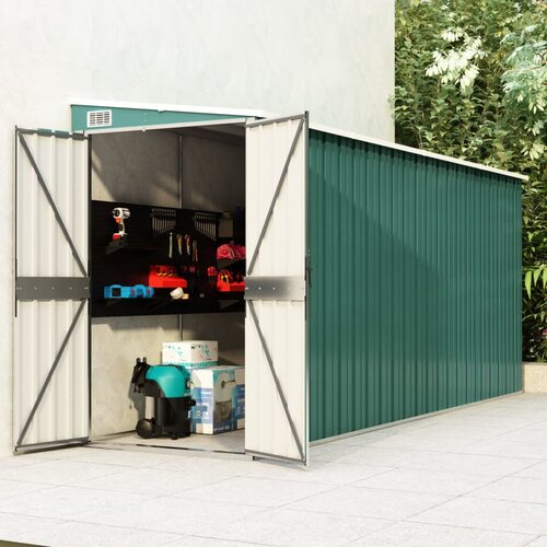 vidaXL vrtna lopa zelena 118x382x178 cm pocinkano jeklo Cene