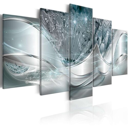  Slika - Sparkling Dandelions (5 Parts) Blue Wide 100x50 Slike