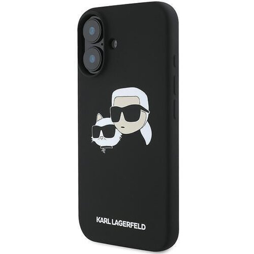 Karl Lagerfeld originalen ovitek iphone 16 - iml nft heads - črn silikonska zaščita magsafe - KLHMP16SSKCHPPLK Cene