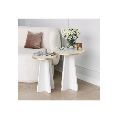 Hanah home set stolova mushroom 2 gold white Slike