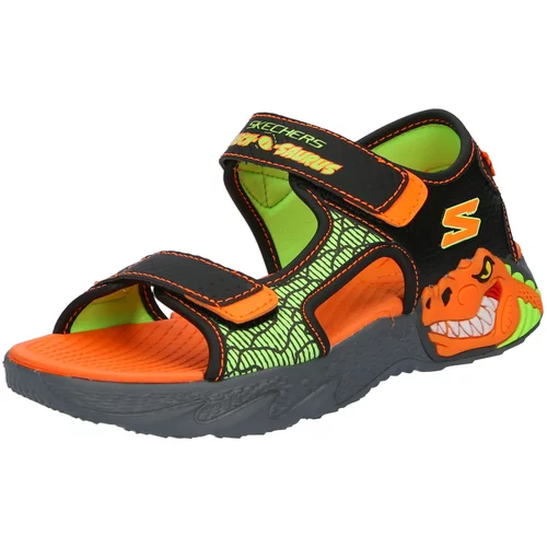 Skechers Odprti čevlji 'CREATURE-SPLASH' svetlo zelena / oranžna / črna / bela