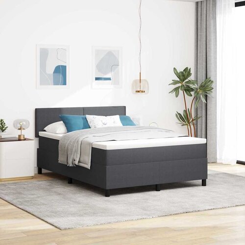  Krevet s opruga kutije Tamno siva i bijela 140 x 200 cm Cijene