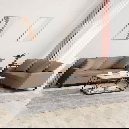 vidaXL Sedežna garnitura z vzglavniki 2-delna kapučino umetno usnje Cene