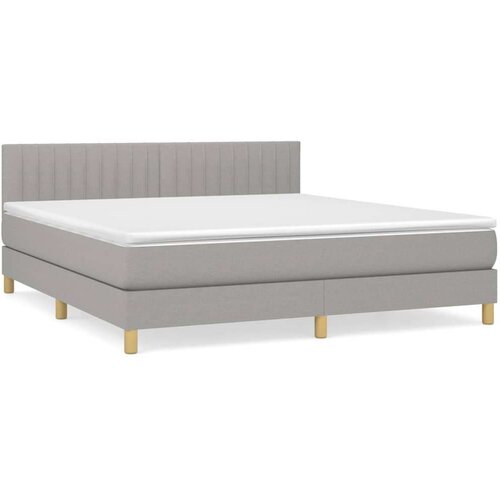  Krevet box spring s madracem svjetlosiva 160x200 cm tkanina Slike