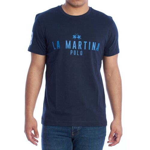 La Martina Majice s kratkimi rokavi YMR322-JS206-07017 Modra Cene