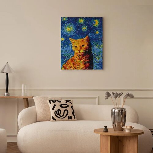  Slika za samostalno slikanje - Van Gogh&amp;#039;s cat 40x50 Slike