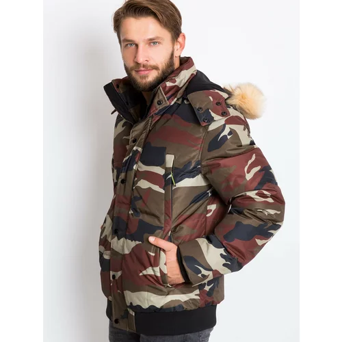 Fashion Hunters Men's insulated jacket Moro