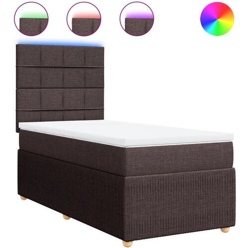 VidaXL Box spring postelja z vzmetnico temno rjava 80x200 cm blago, (21310326) Slike