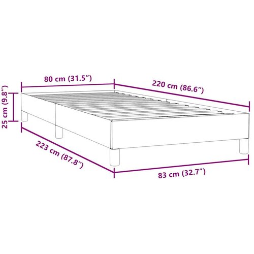  Box spring krevet bez madracem ružičasti 80 x 220 cm bar&amp;scaron;unasti Slike
