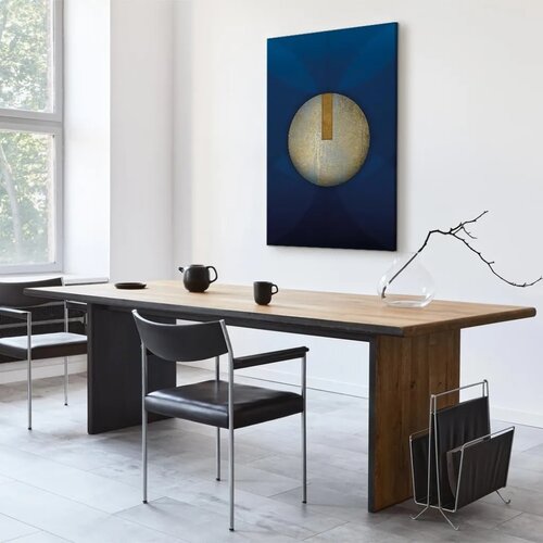  Slika - In the Shadow of Classic Blue (1-part) - Golden Circle in Abstraction 20x30 Slike