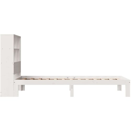 vidaXL Krevet s regalom za knjige bez madraca bijeli 90x200cm borovina Cene