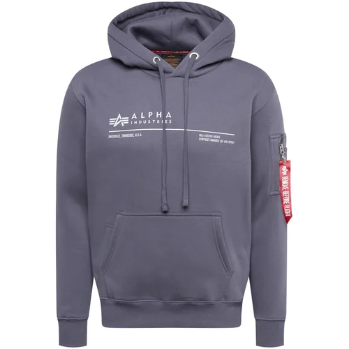 Alpha Industries Sweater majica grafit siva / svijetlosiva / crvena
