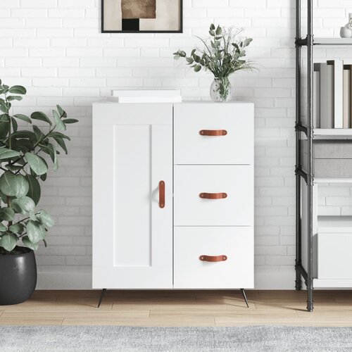 vidaXL Komoda bela 69,5x34x90 cm inženirski les Cene