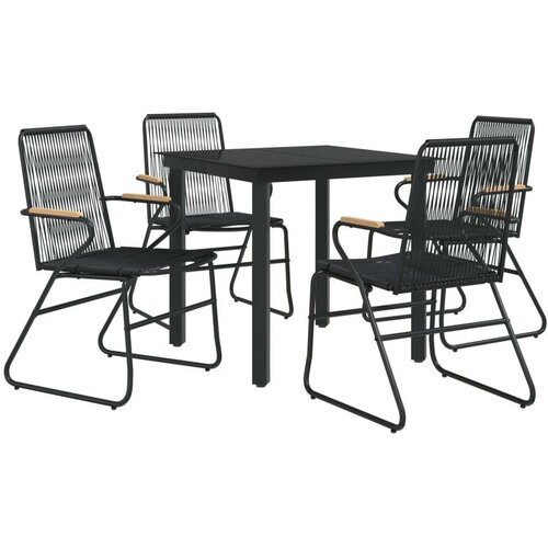 VidaXL 5-dijelni vrtni blagovaonski set od PVC ratana crni Slike