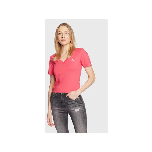 Calvin Klein Jeans Majica J20J220303 Roza Slim Fit