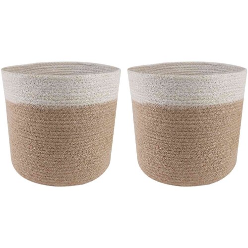  Set saksija za biljke 2 pcs Prirodna i bijela Ø 21 x 21 cm Cene