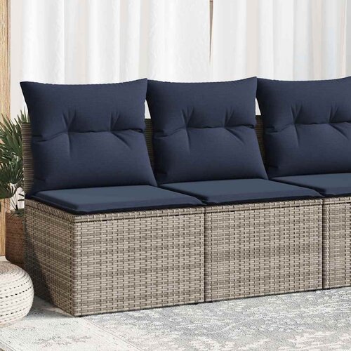  2-dijelni set vrtnih sofa poliratan i bagrem s jastucima sivi Cene