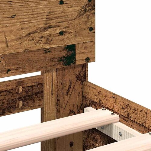  Okvir kreveta s uzglavljem Staro drvo 203 x 185 x 70 cm - Staro drvo 180 x 200 cm Slike
