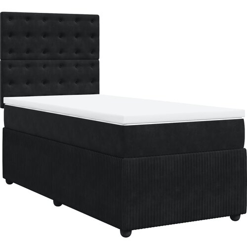 Maison Chic Box spring postelja - Vzmetna postelja z vzmetnico črna 80x200 cm žamet SL23262, (21880395) Cene