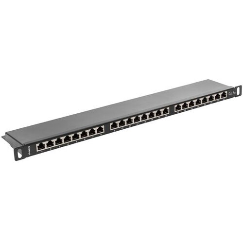 Lanberg PATCH PANEL 24 PORT 0.5U CAT.5E FTP BLACK Slike