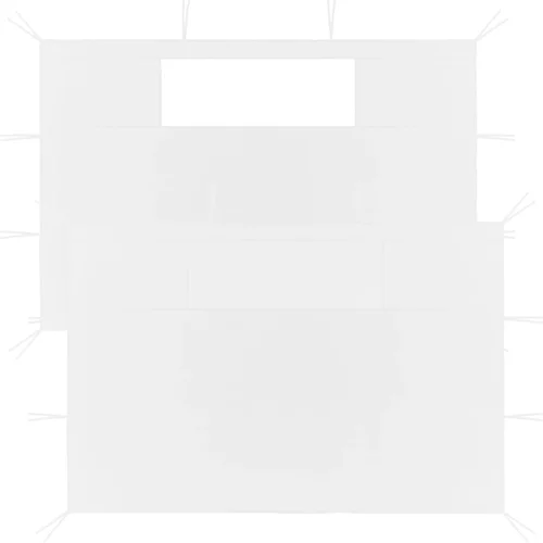 vidaXL Stranice za paviljon z okni 2 kosa bele, (20729680)