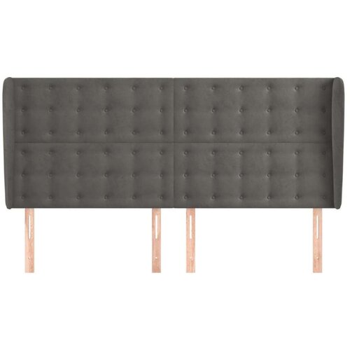  Uzglavlje s u&amp;scaron;ima tamnosivi 203x23x118/128 cm bar&amp;scaron;unasti Slike