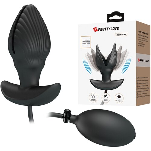 Pretty Love Manson Inflatable & Vibrating Anal Plug Black Cijene