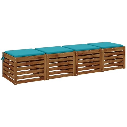  Jastučići za sjedalo od 4 dijela SOEST 4 kom. 100% poliester - Tirkizna (poliester) 50 x 50 x 3 cm 4 Slike
