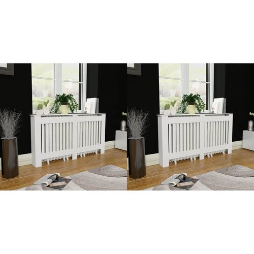 vidaXL pokrovi za radiatorje 2 kosa mdf 152 cm beli Cene