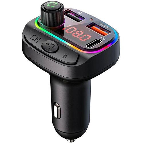 Kettz Paya FM Transmiter za kola 2u1, 2&amp;times;USB QC3.1 + Type-C, LED Slike