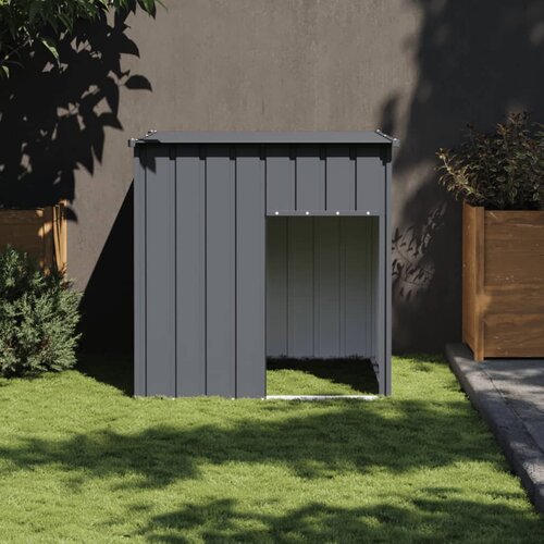 vidaXL Pasja uta s streho antracitna 110x103x109 cm pocinkano jeklo Cene