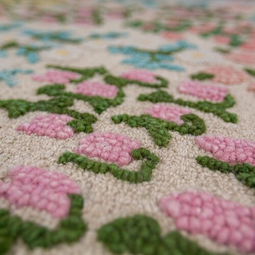 Flair Rugs Kremno bela ročno tkana volnena preproga 160x230 cm Emilia Floral &amp;ndash; Slike
