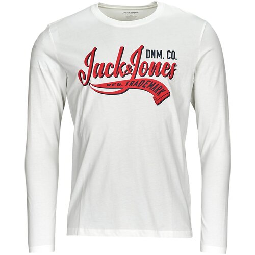 Jack &amp;amp; Jones Majice z dolgimi rokavi JJELOGO TEE LS O-NECK 2 COL AW23 SN Bela Slike