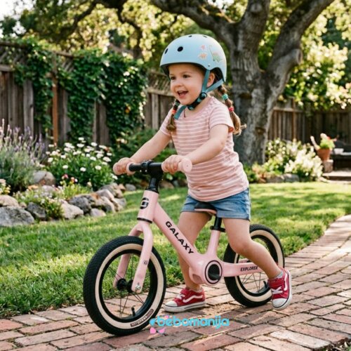 Balance Bike sa Gumama na naduvavanje 12" GALAXY EXPLORER rozi - 540116 Cene