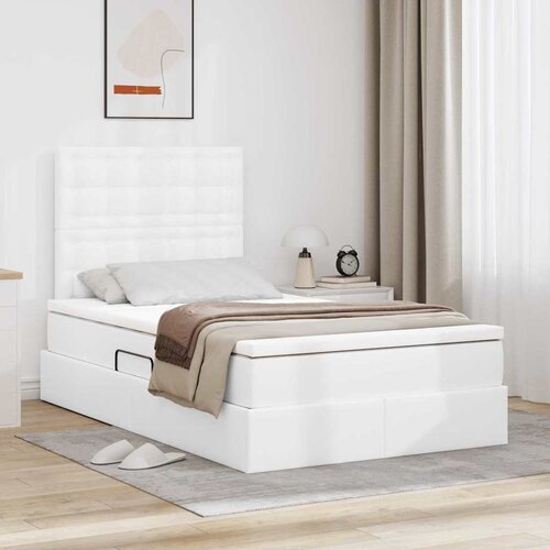  Krevet s od storage Čista bijela 120 x 200 cm Lažna koža Cijene