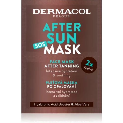 Dermacol After Sun pomirjevalna in vlažilna maska po sončenju 2x8 ml