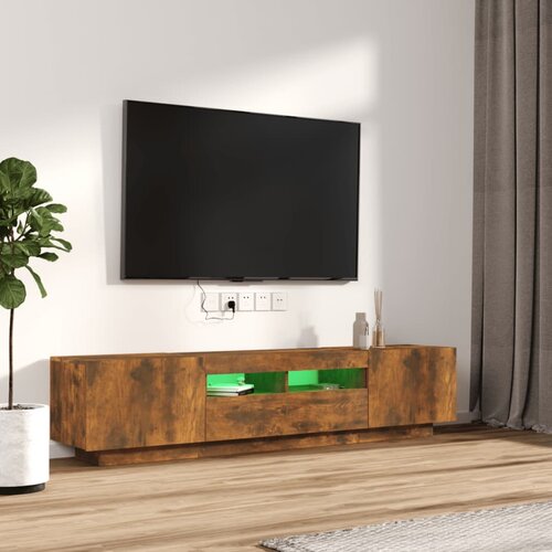  2-dijelni set TV ormarića LED boja dimljenog hrasta drveni Slike