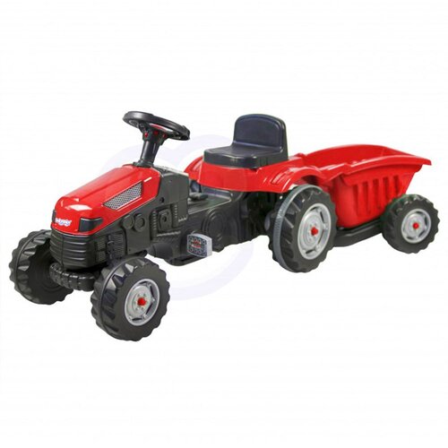 Woopie traktor na pedale s prikolicom GoTrack MAXI - crveni Slike