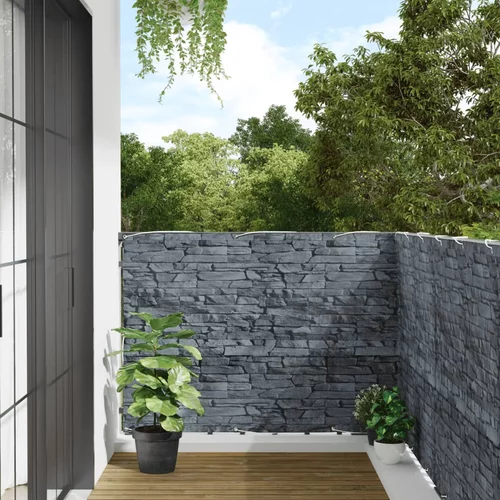 vidaXL Vrtni zaslon za privatnost sivi kamenog izgleda 1000x120 cm PVC